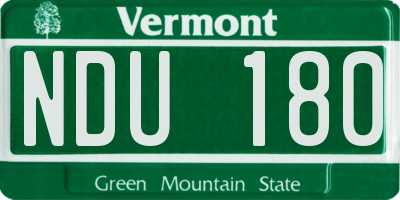 VT license plate NDU180