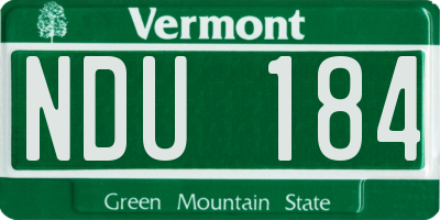 VT license plate NDU184
