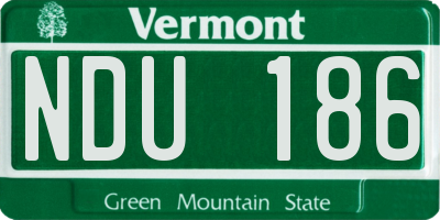 VT license plate NDU186