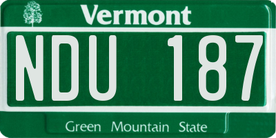 VT license plate NDU187