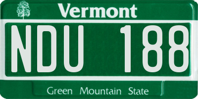 VT license plate NDU188