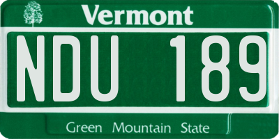 VT license plate NDU189