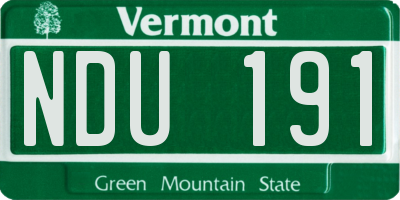 VT license plate NDU191