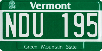 VT license plate NDU195