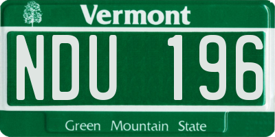 VT license plate NDU196