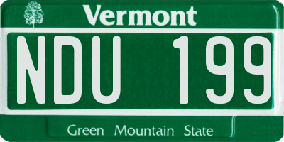 VT license plate NDU199