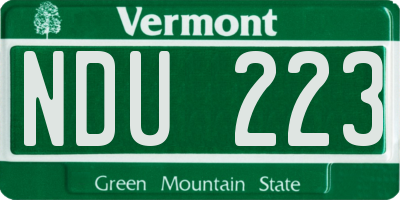 VT license plate NDU223