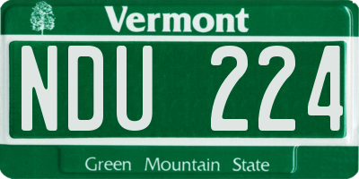 VT license plate NDU224