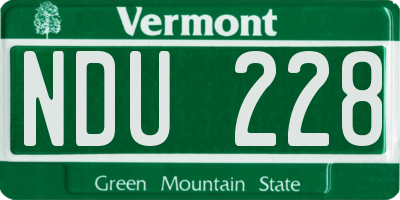 VT license plate NDU228