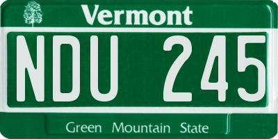 VT license plate NDU245