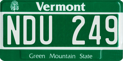 VT license plate NDU249