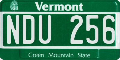 VT license plate NDU256