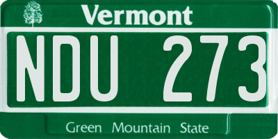 VT license plate NDU273