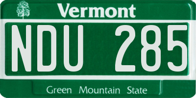 VT license plate NDU285