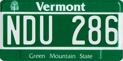 VT license plate NDU286