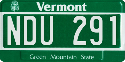 VT license plate NDU291
