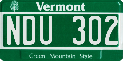 VT license plate NDU302