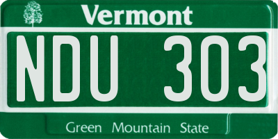 VT license plate NDU303