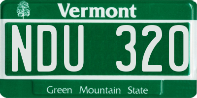 VT license plate NDU320