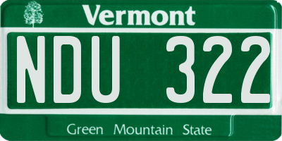 VT license plate NDU322