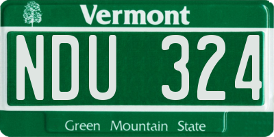 VT license plate NDU324