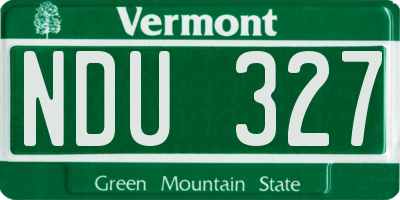 VT license plate NDU327