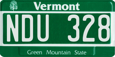 VT license plate NDU328