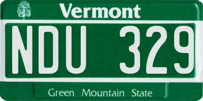 VT license plate NDU329