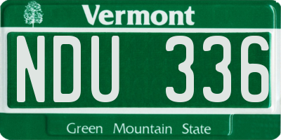 VT license plate NDU336