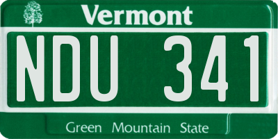 VT license plate NDU341