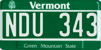 VT license plate NDU343