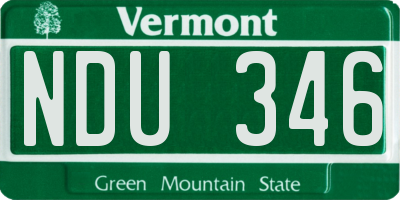 VT license plate NDU346