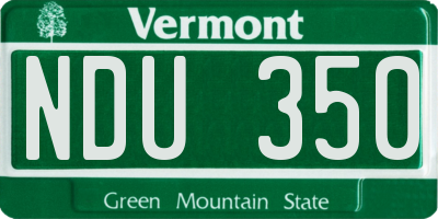 VT license plate NDU350