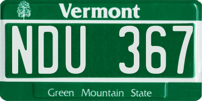 VT license plate NDU367