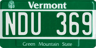 VT license plate NDU369