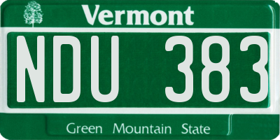 VT license plate NDU383