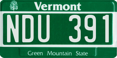 VT license plate NDU391