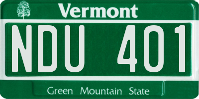 VT license plate NDU401