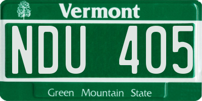 VT license plate NDU405