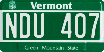 VT license plate NDU407