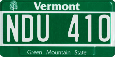 VT license plate NDU410
