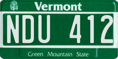 VT license plate NDU412