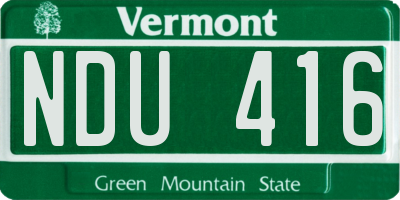 VT license plate NDU416