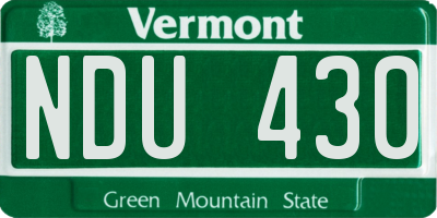 VT license plate NDU430