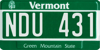 VT license plate NDU431