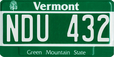 VT license plate NDU432