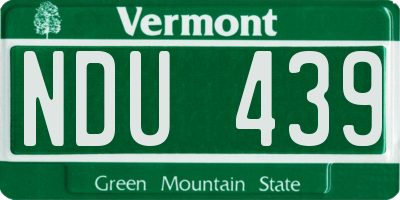 VT license plate NDU439