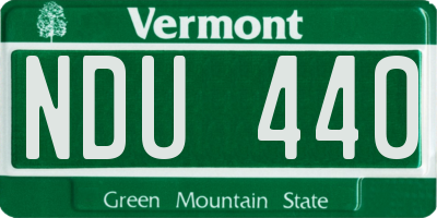 VT license plate NDU440