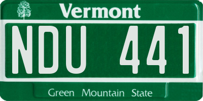VT license plate NDU441