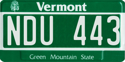 VT license plate NDU443